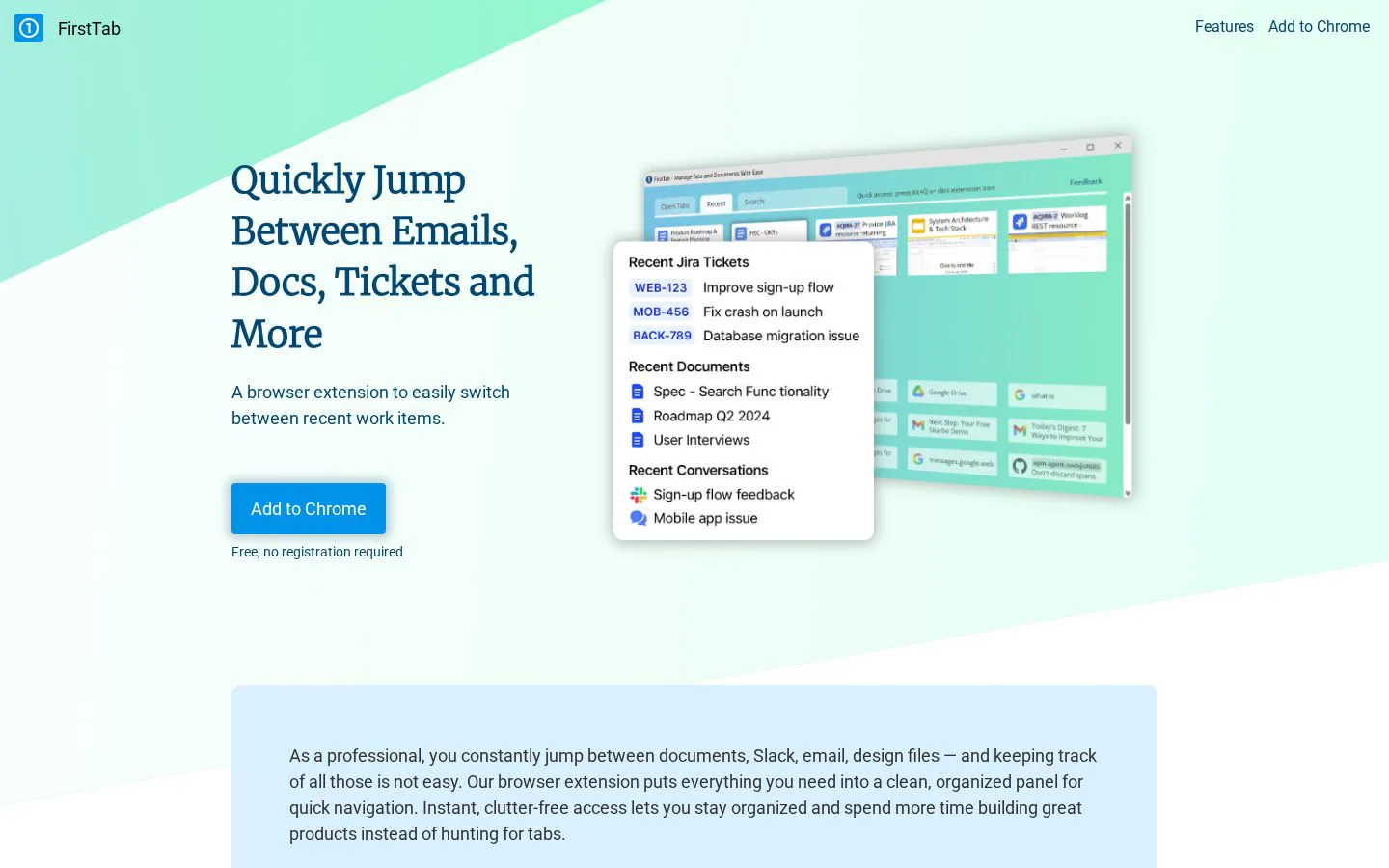 FirstTab website homepage