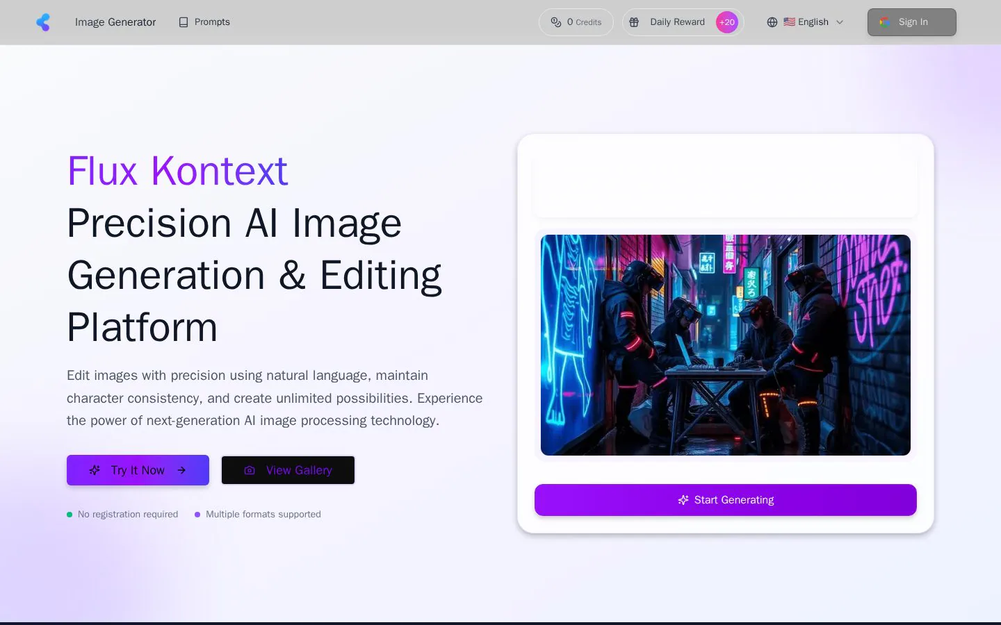 Flux Kontext AI website homepage