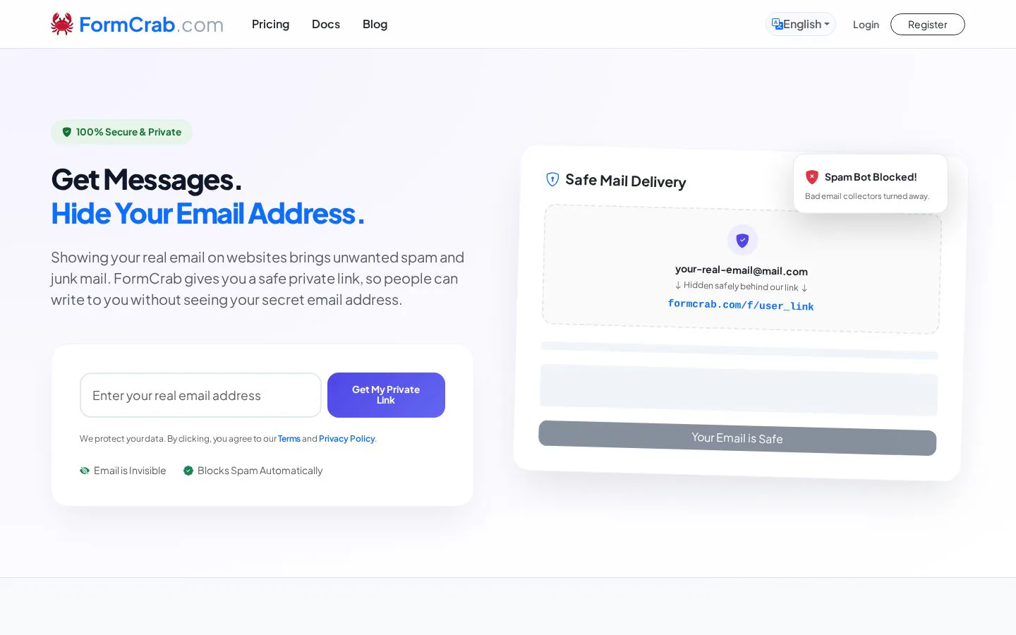 FormCrab website homepage