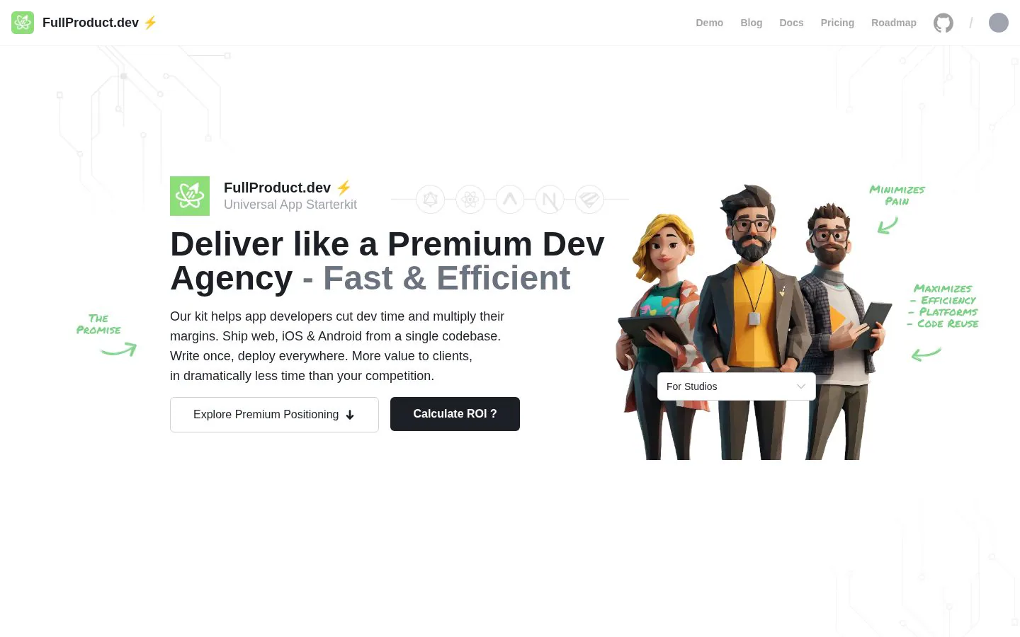 Fullproduct.dev website homepage