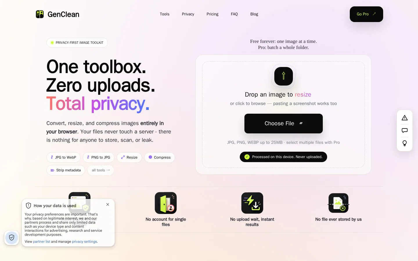 GenClean website homepage