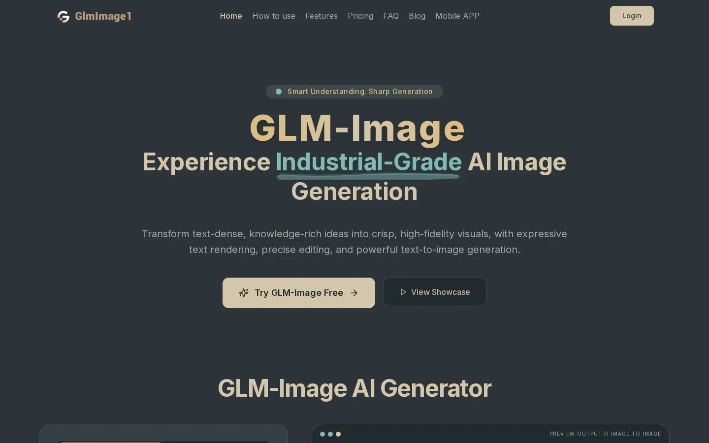 GLM-Image AI Image Generator website homepage