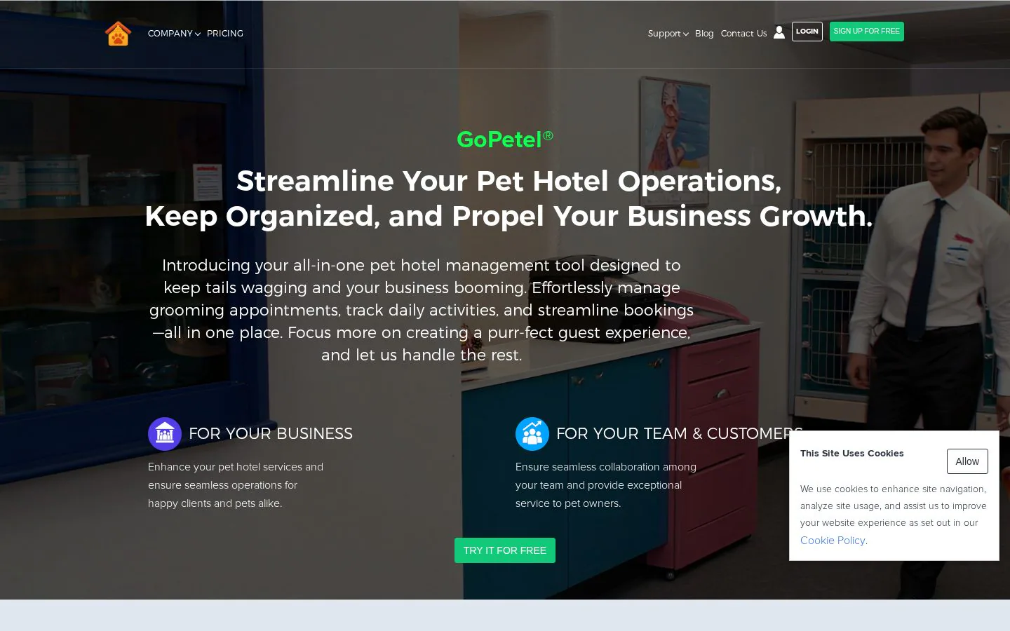 GoPetel website homepage