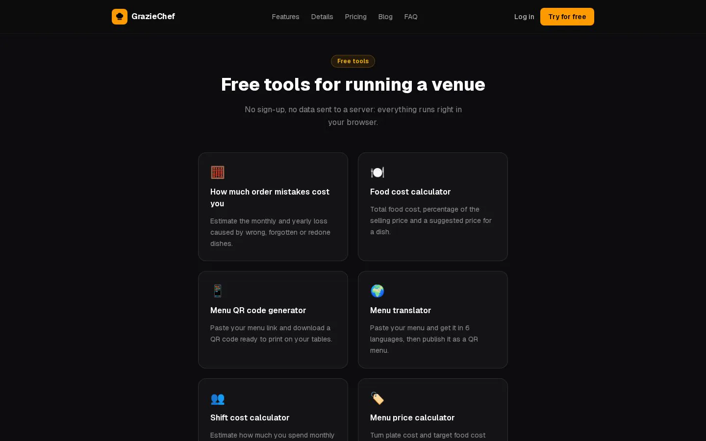 Homepage of graziechef.com