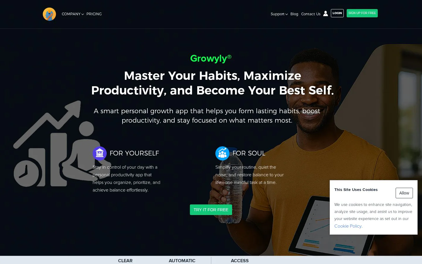 Growyly website homepage