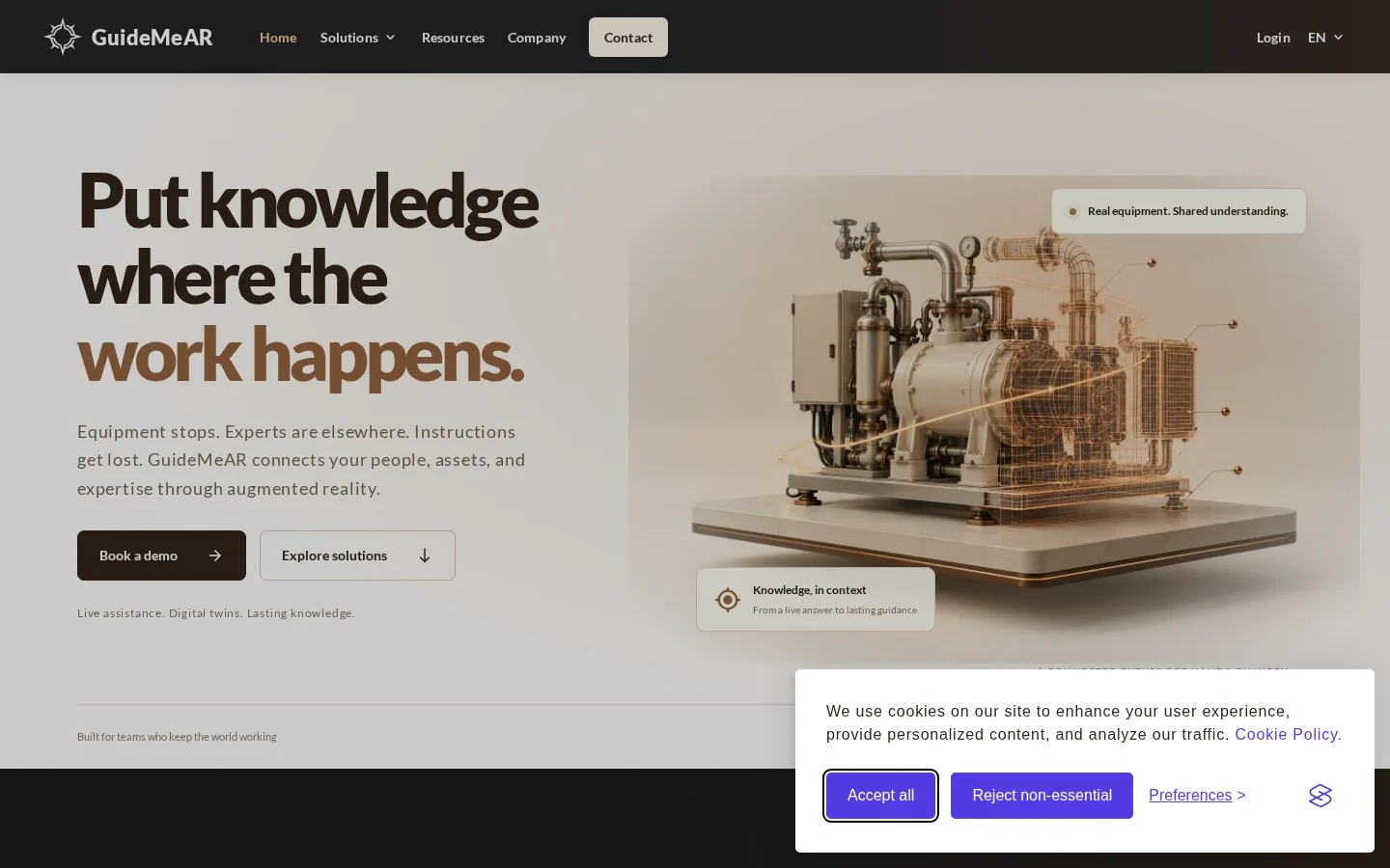 GuideMeAR website homepage