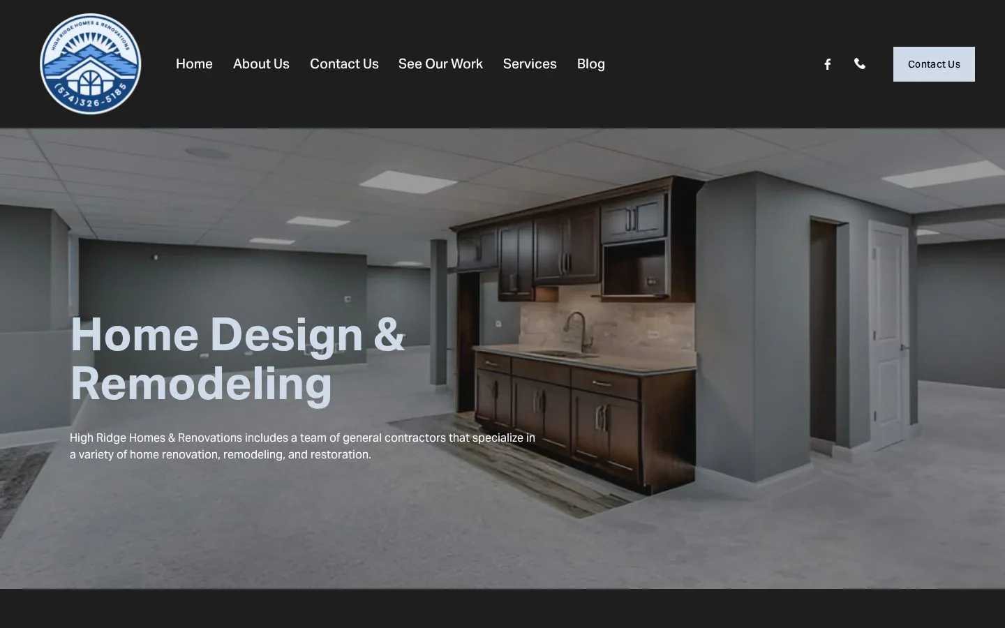 highridgehomesrenovation website homepage