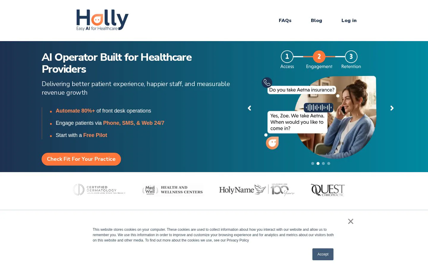 Holly AI website homepage