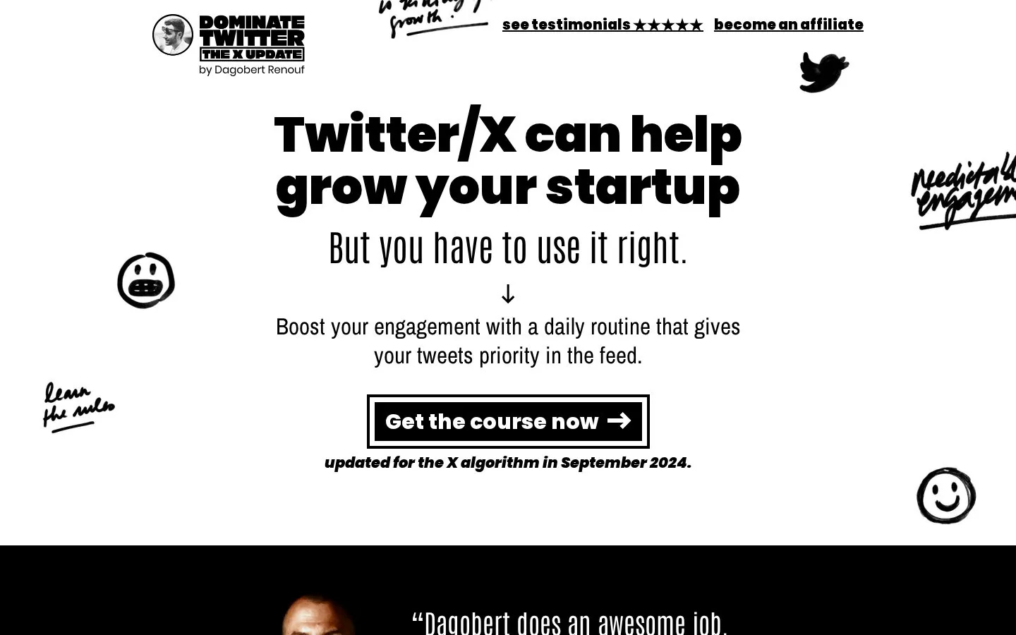 How to Dominate X website homepage