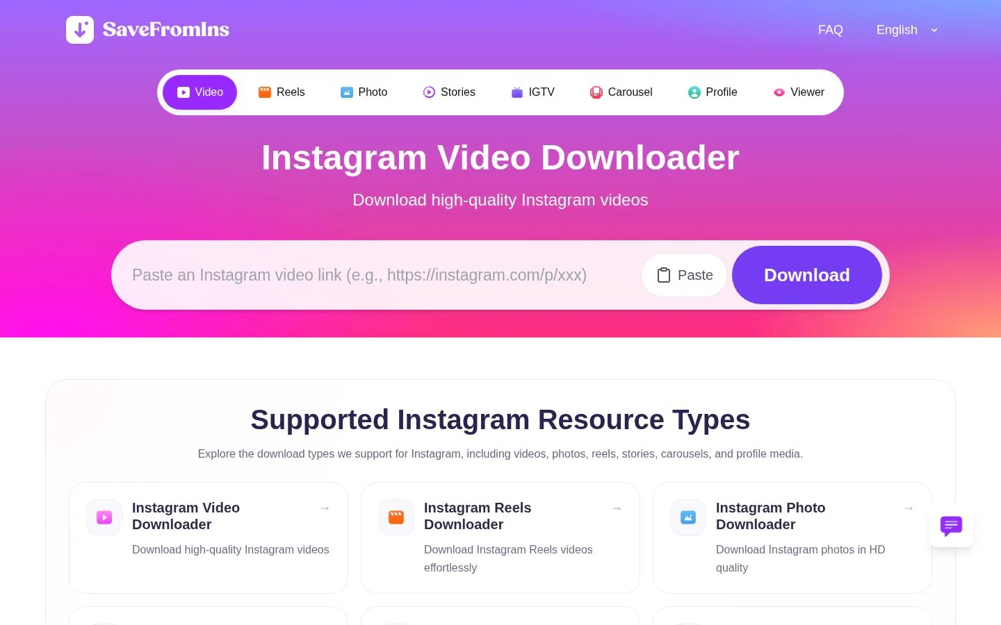 IGVideoDownloader website homepage