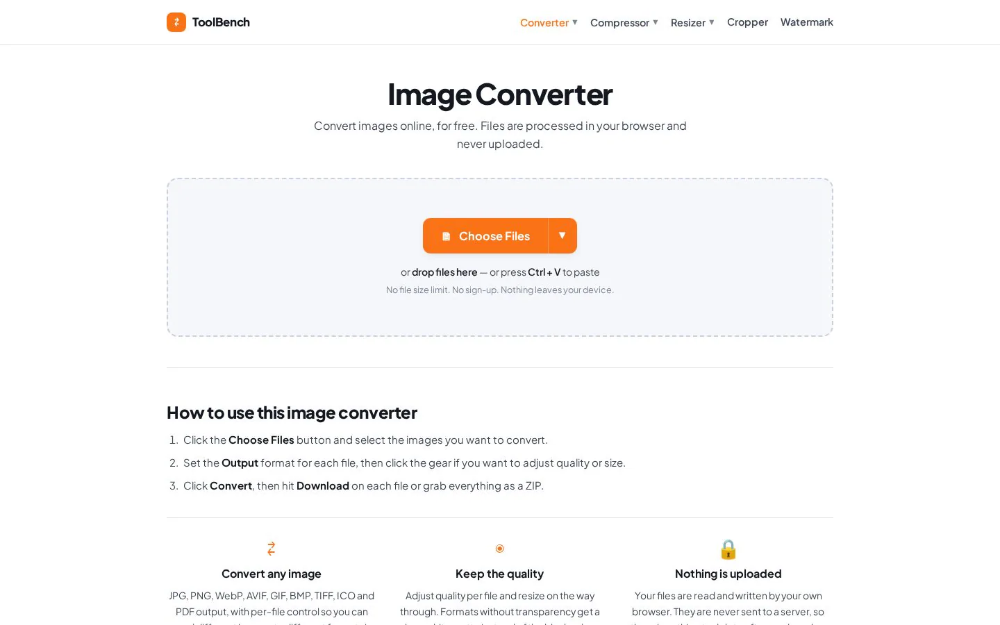 Homepage of mytoolsbench.com