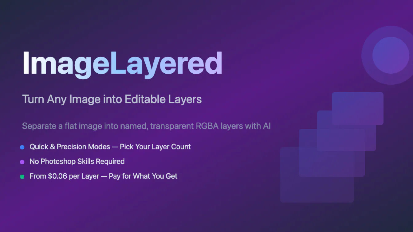 ImageLayered turns flat images into editable layers