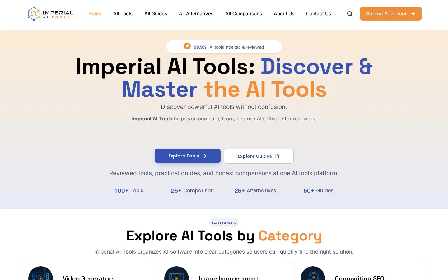 Imperial Ai Tools website homepage