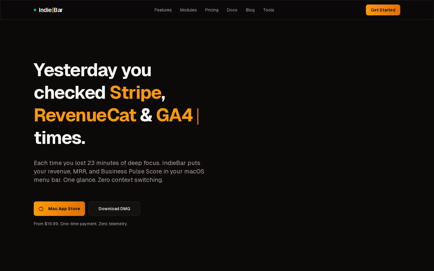 IndieBar website homepage