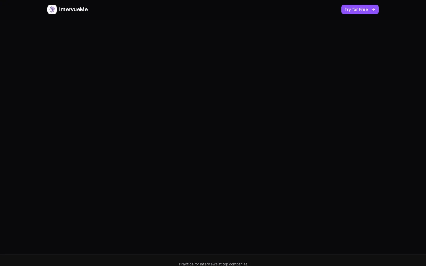 Intervueme website homepage
