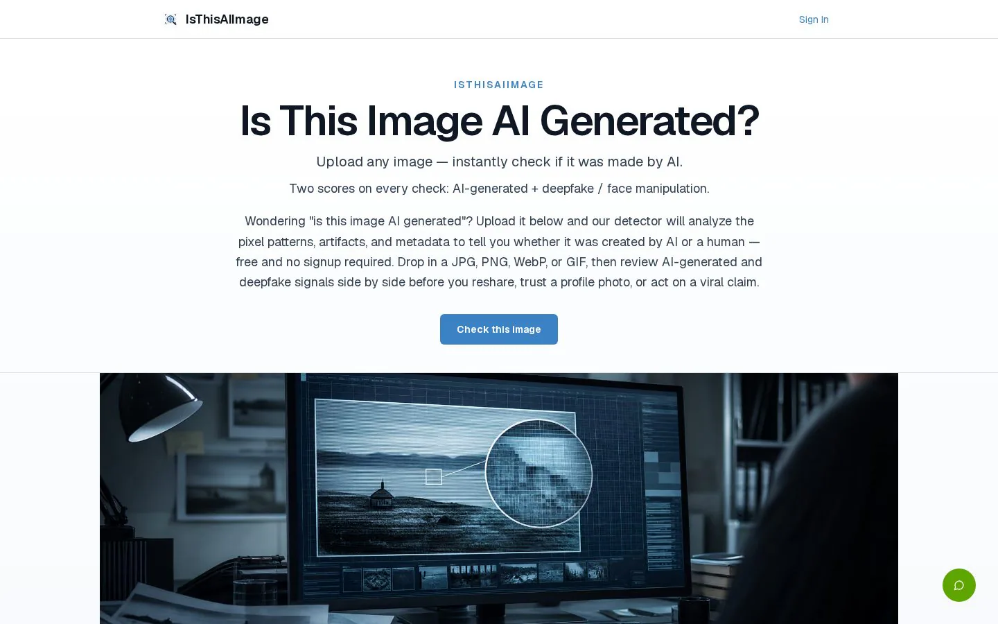 IsThisAIImage website homepage