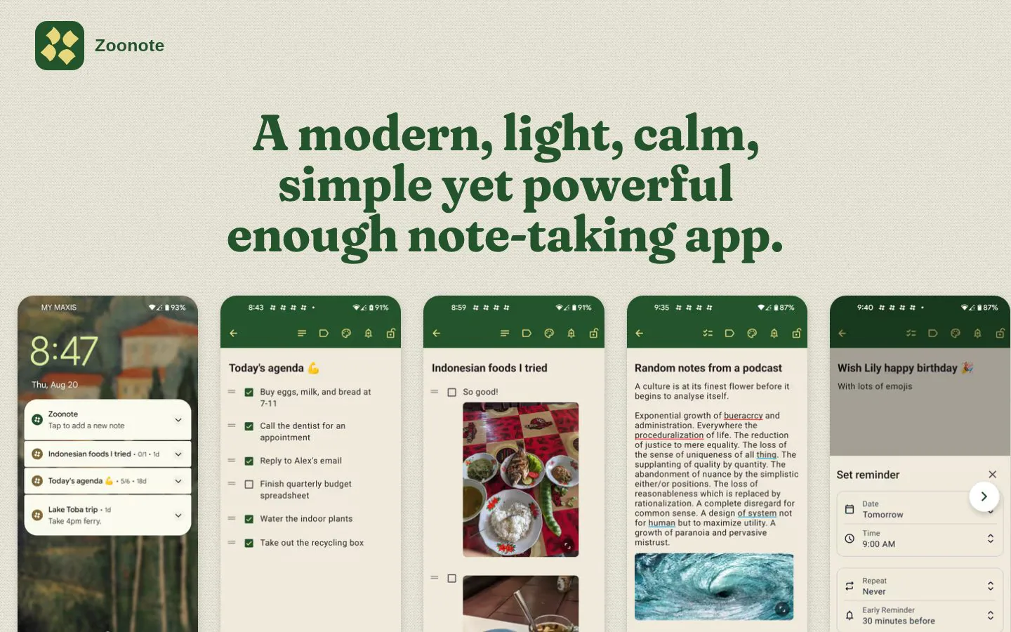 Joonote website homepage