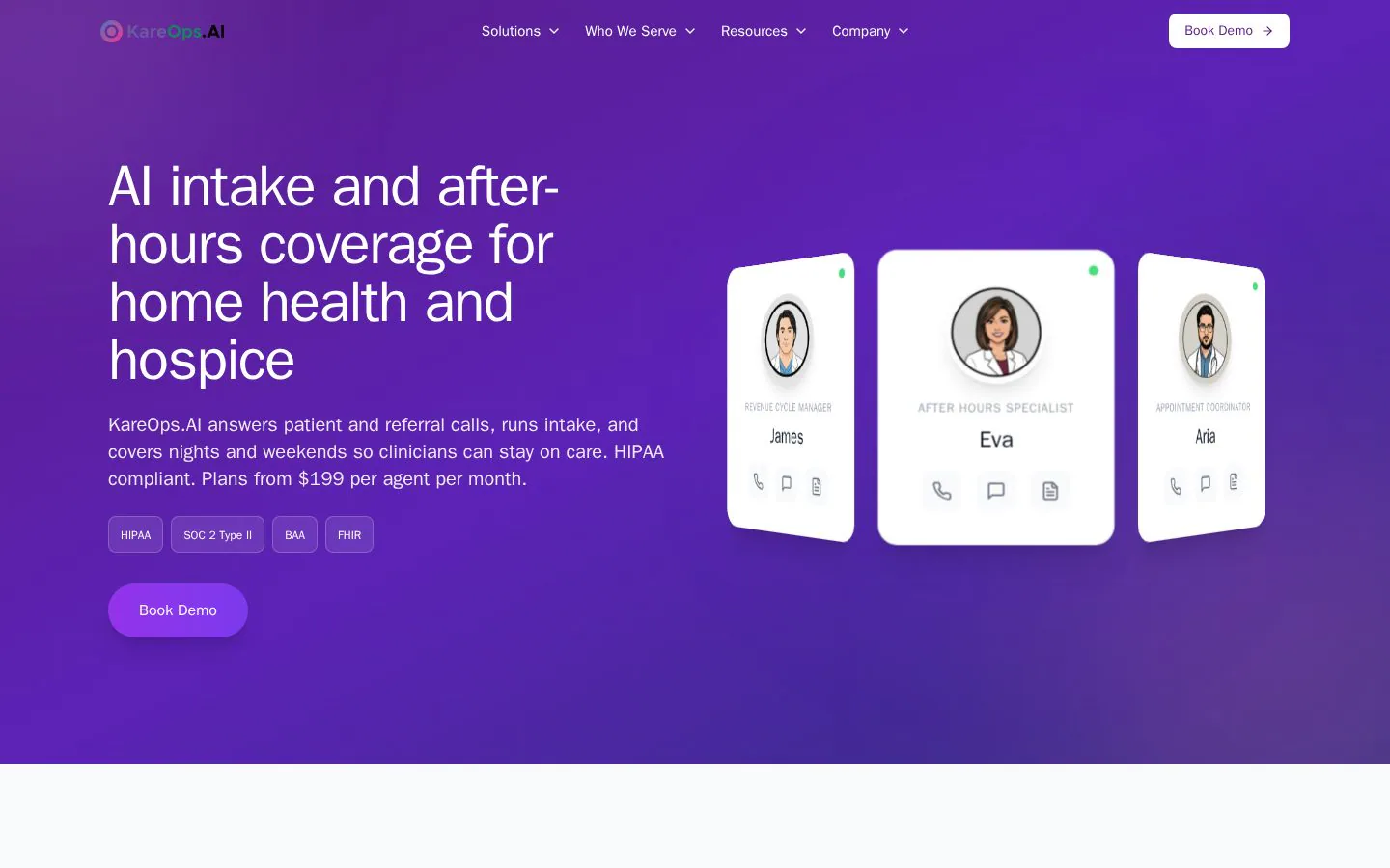 KareOps.AI website homepage