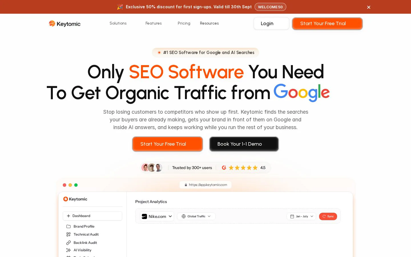 Keytomic website homepage