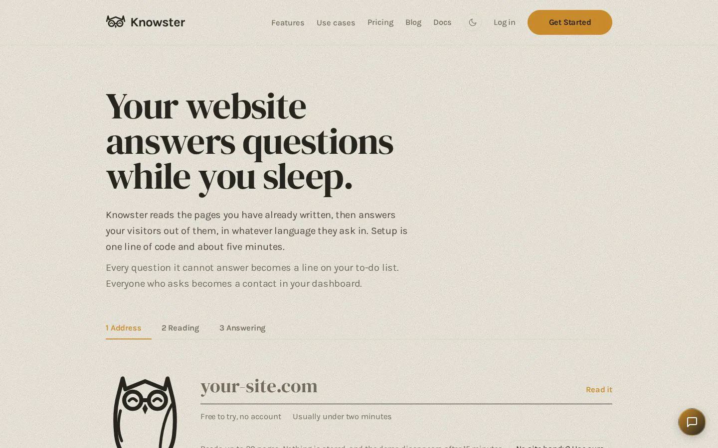 Knowster website homepage