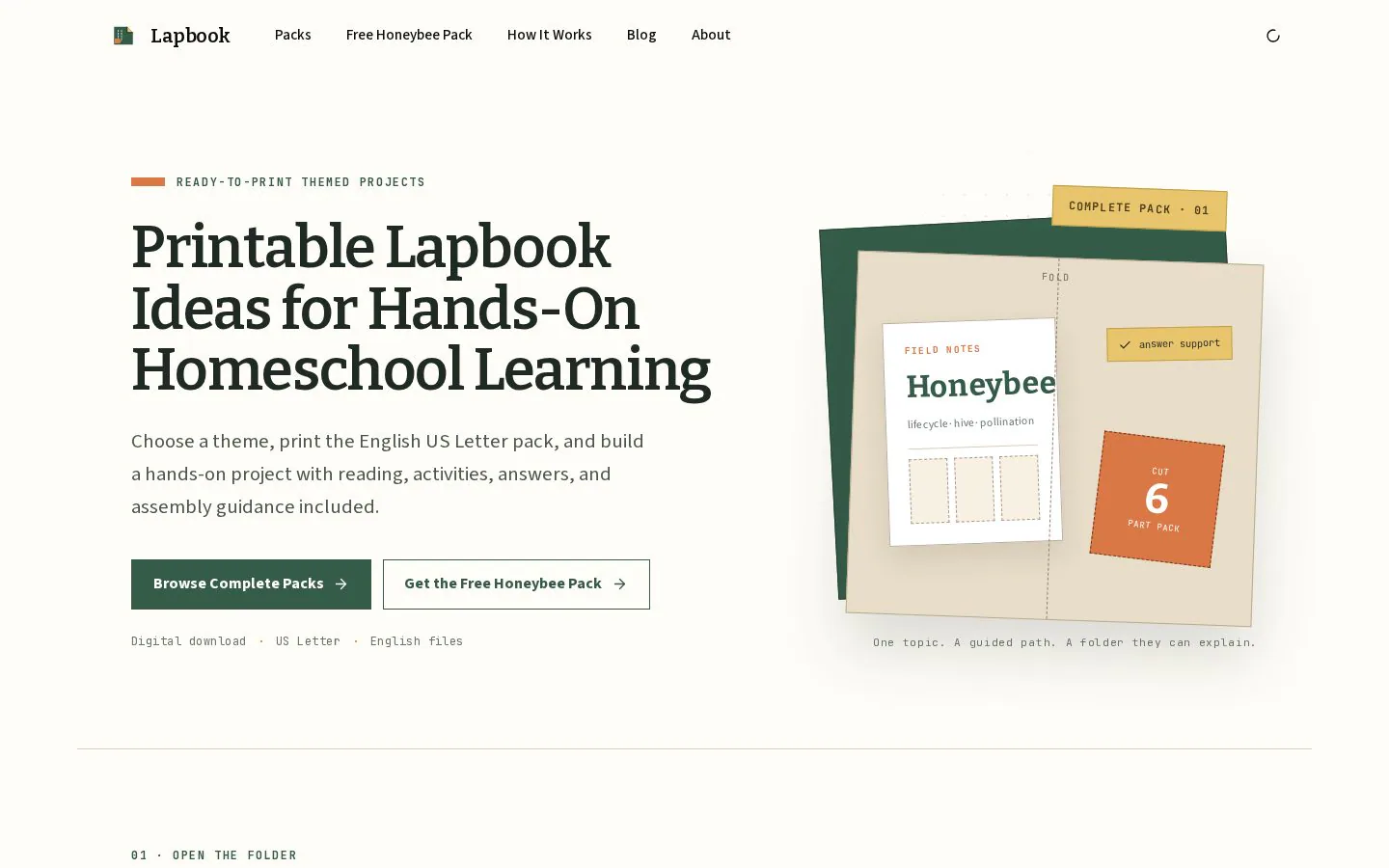 Homepage of lapbook.net