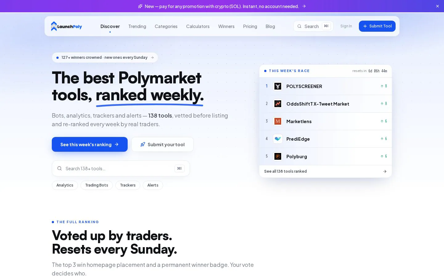 LaunchPoly website homepage