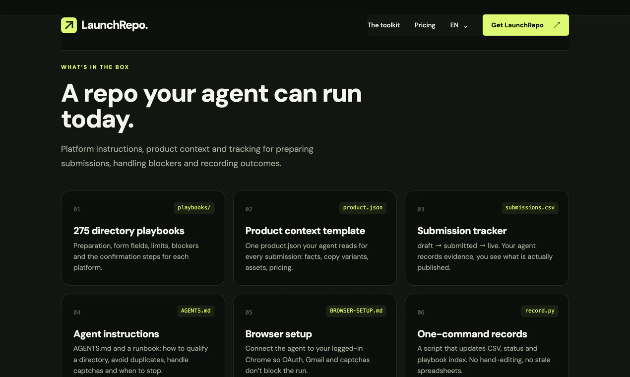 LaunchRepo screenshot on IndieTools