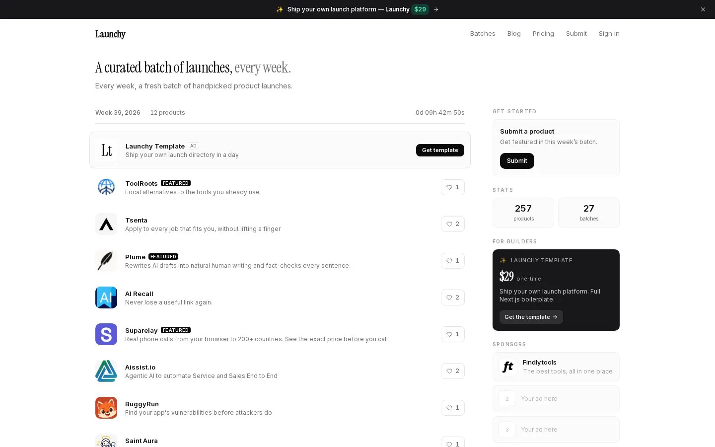 Launchy website homepage