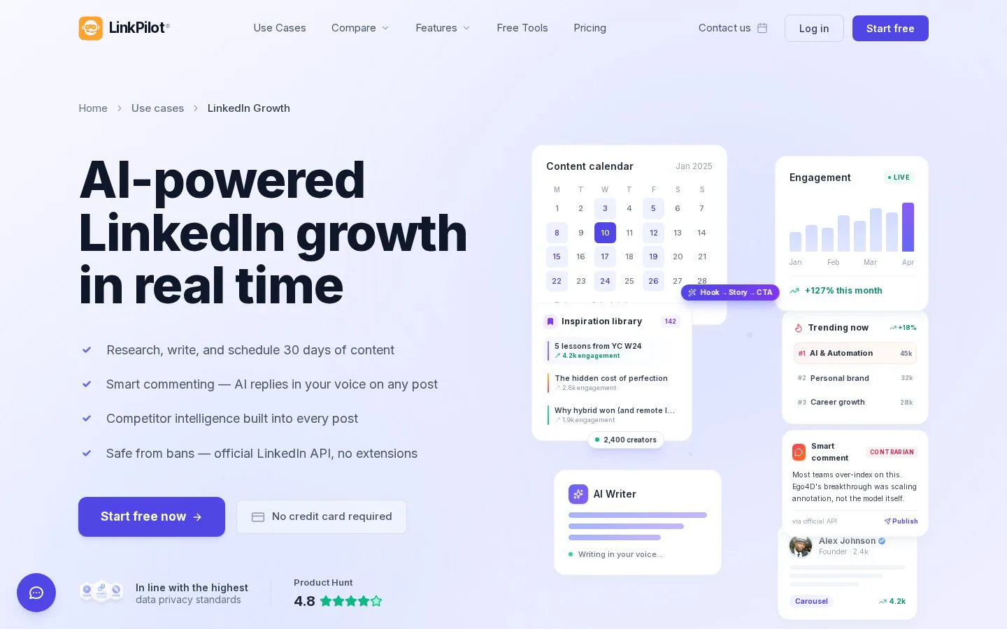 LinkPilot website homepage