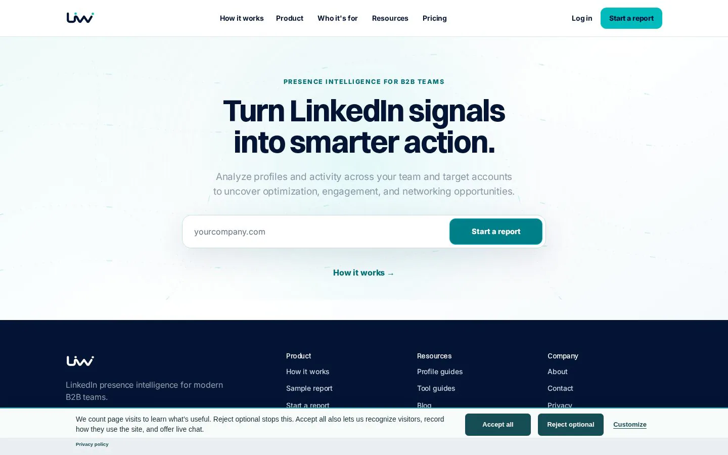 Homepage of linkwiz.ai