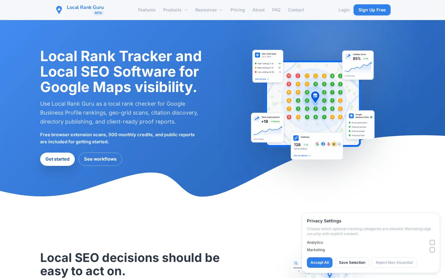 Local Rank Guru website homepage