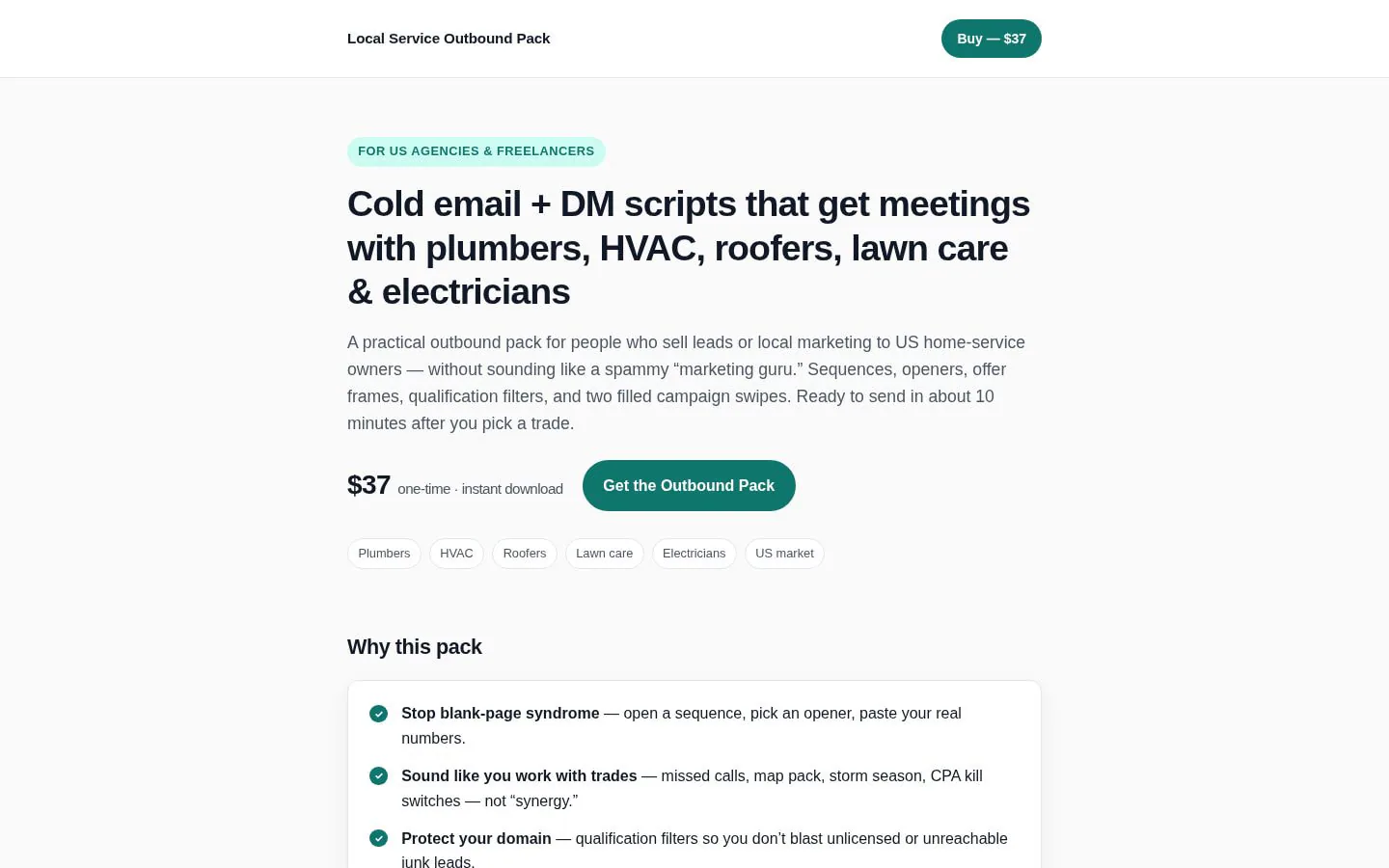 Homepage of local-service-outbound.surge.sh