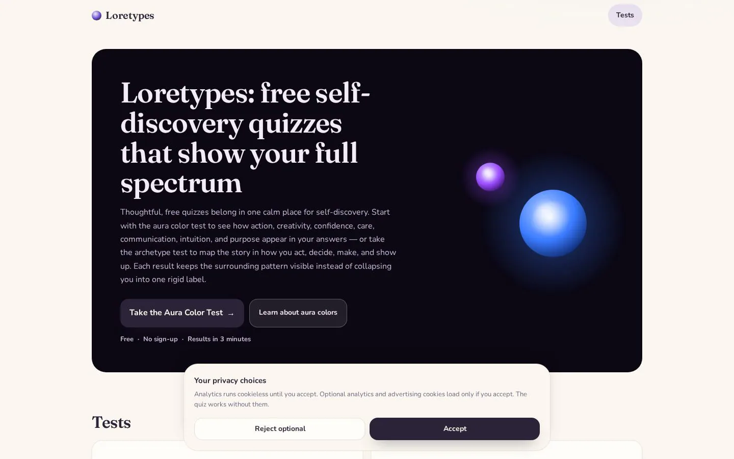 Homepage of loretypes.com