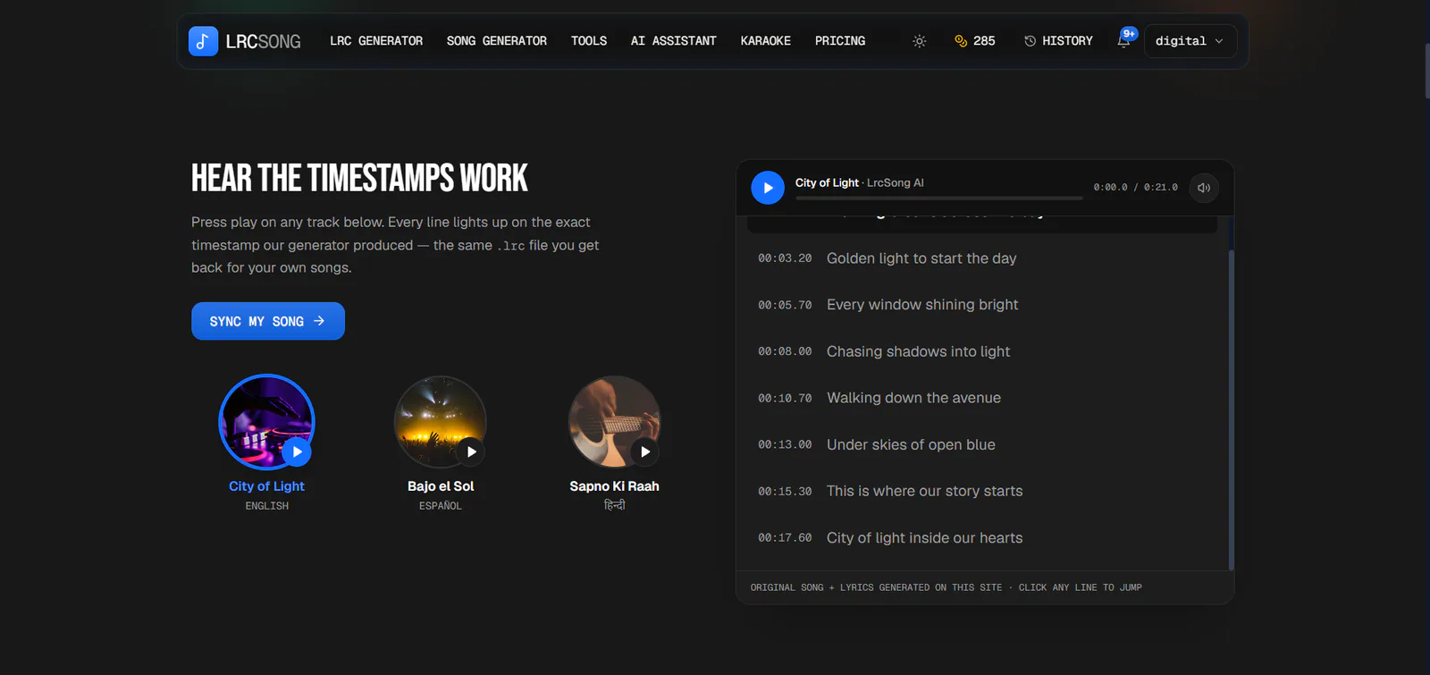 LrcSong screenshot on IndieTools