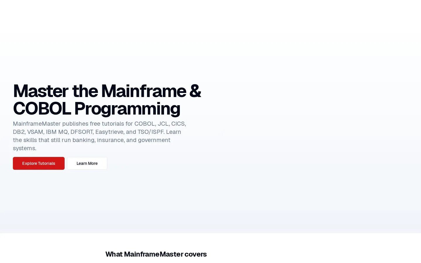 MainframeMaster website homepage
