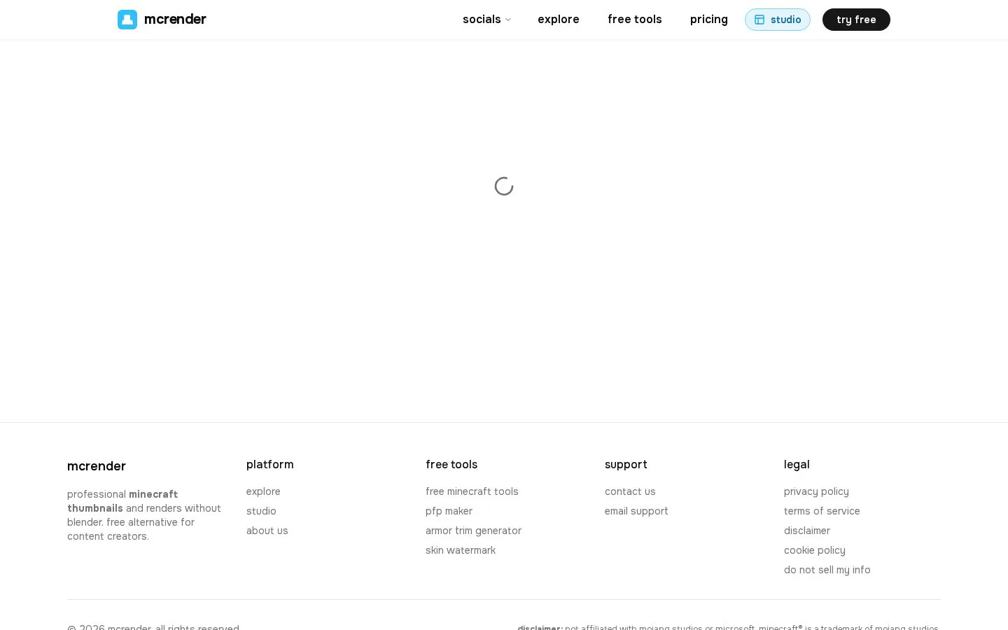 mcrender website homepage