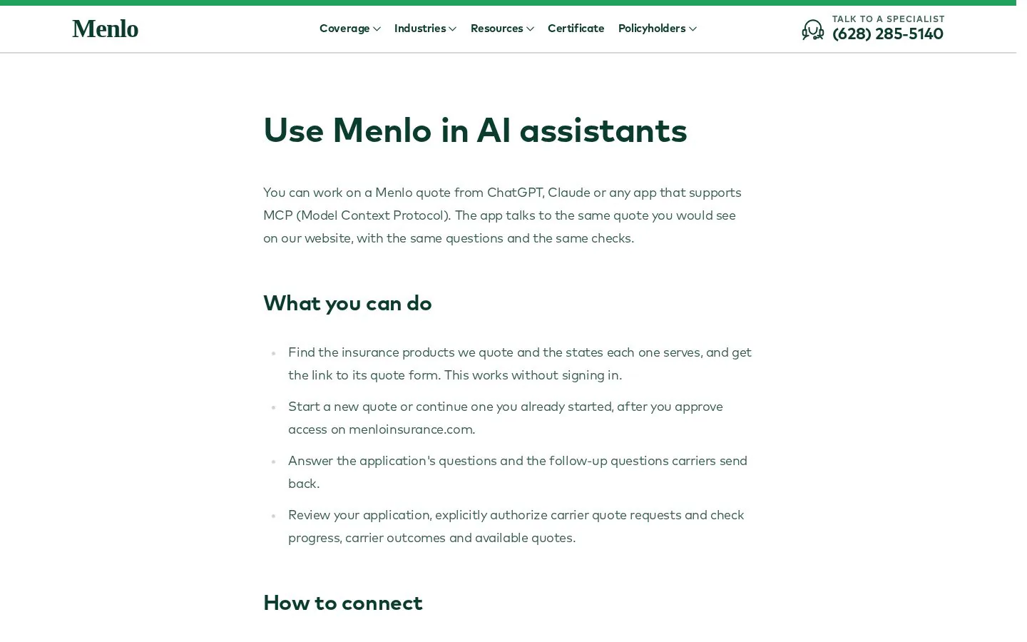 Menlo Insurance Services logo