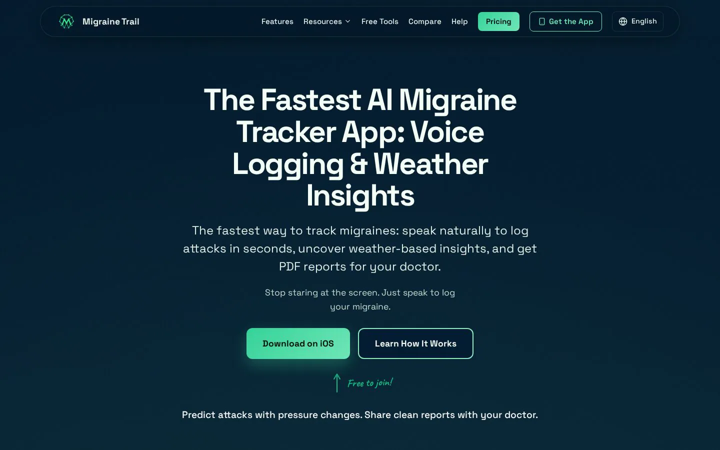 Migraine Trail website homepage