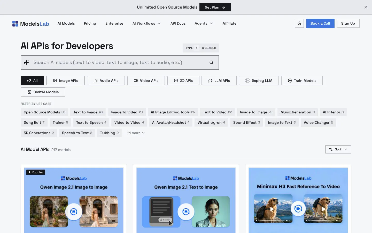Generative AI Platform website homepage