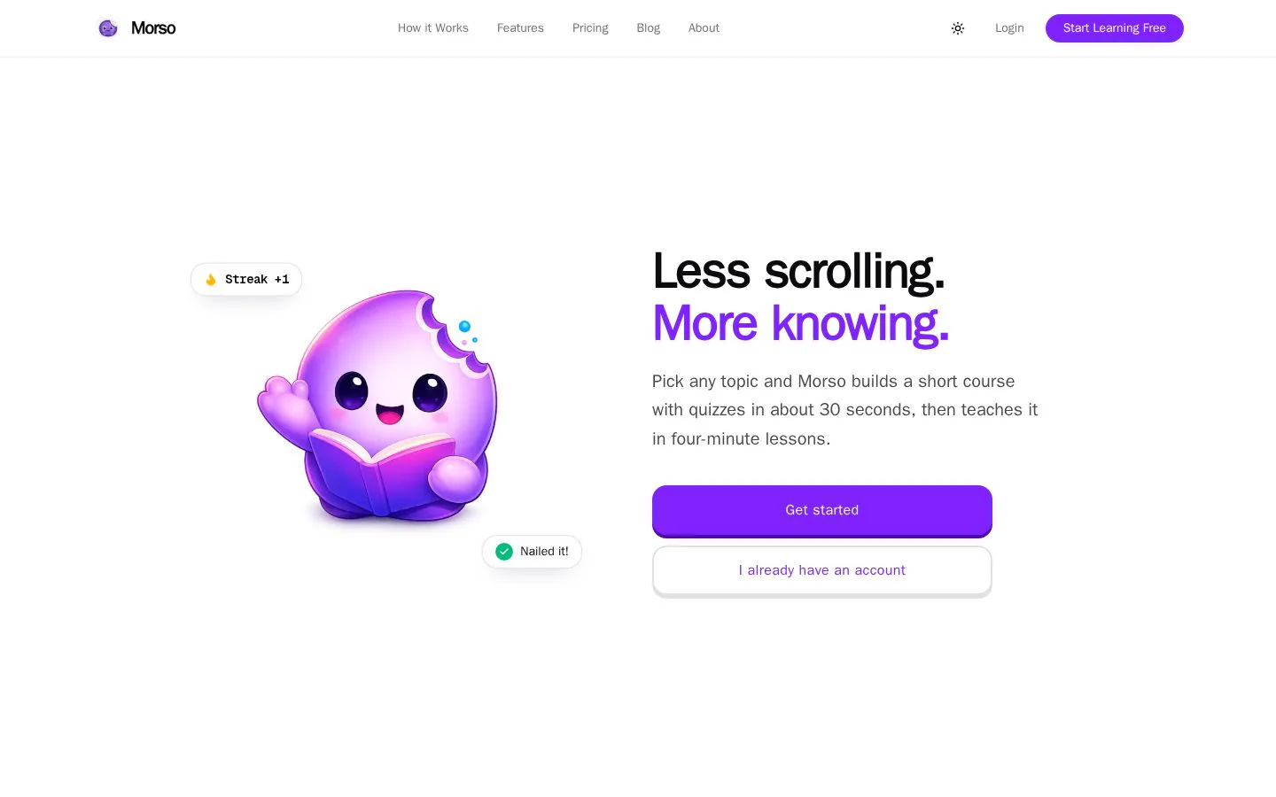 Morso website homepage
