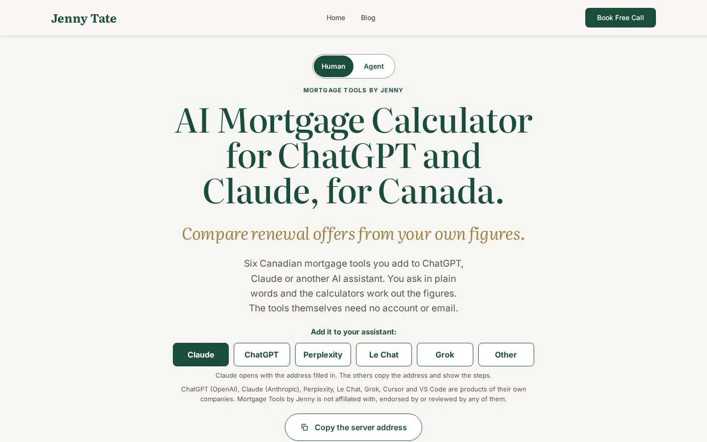 Homepage of jenny.mortgage