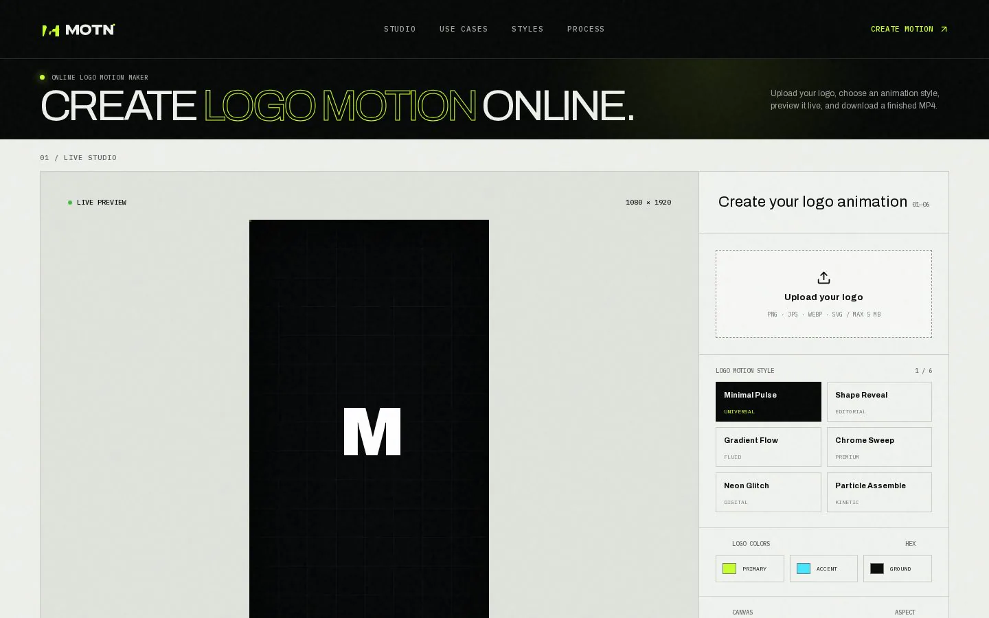 MOTN website homepage