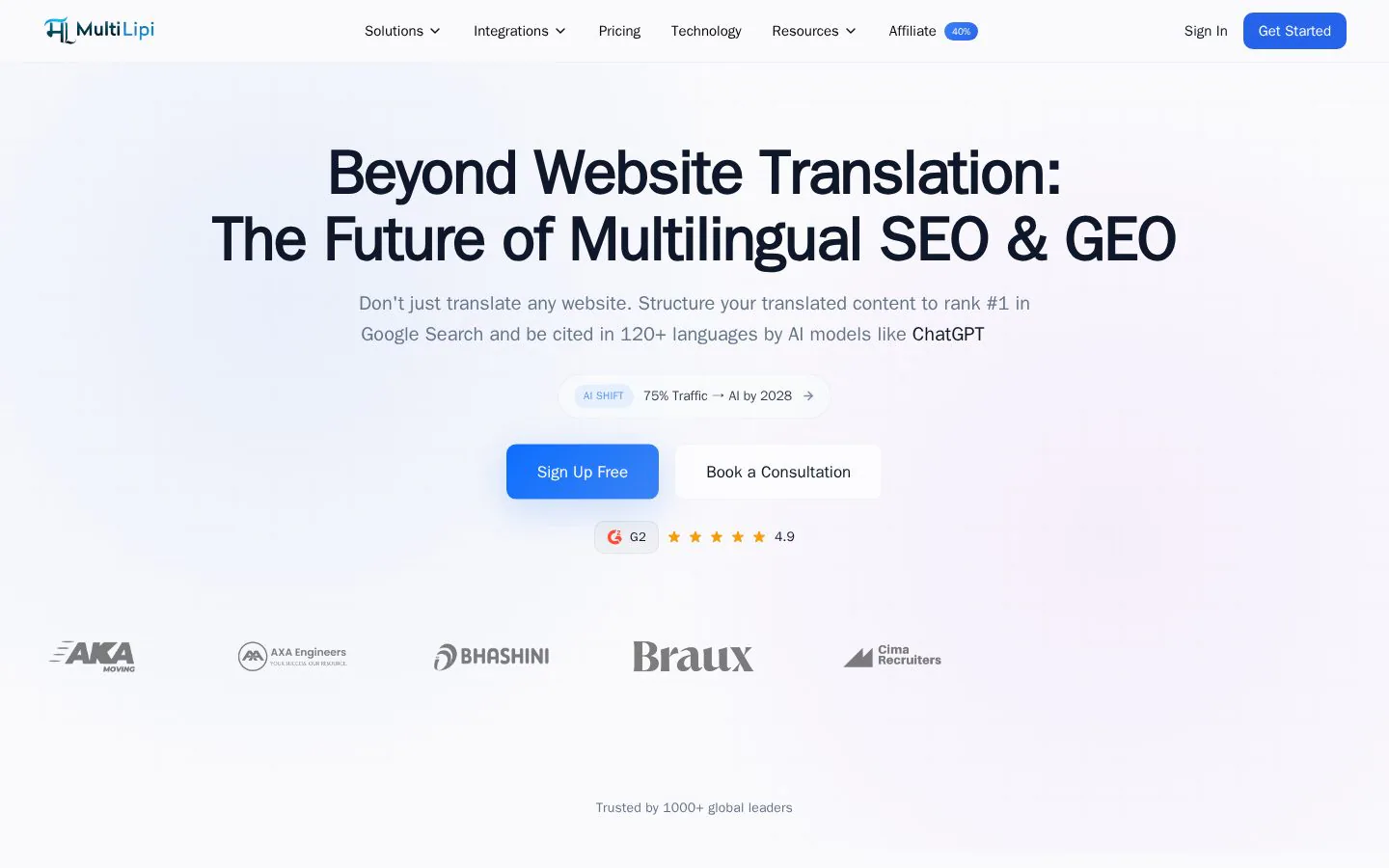MultiLipi website homepage