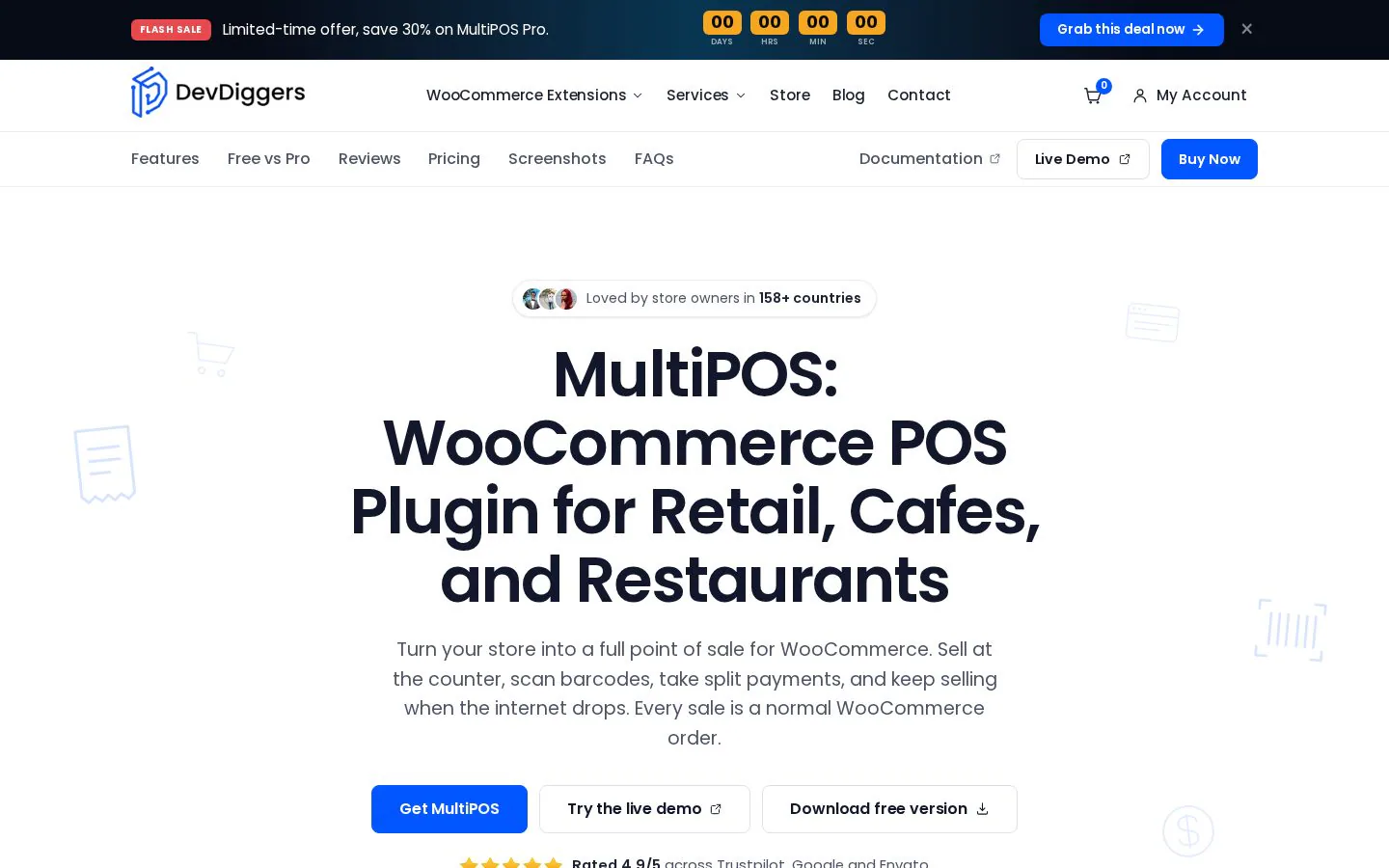 MultiPOS website homepage