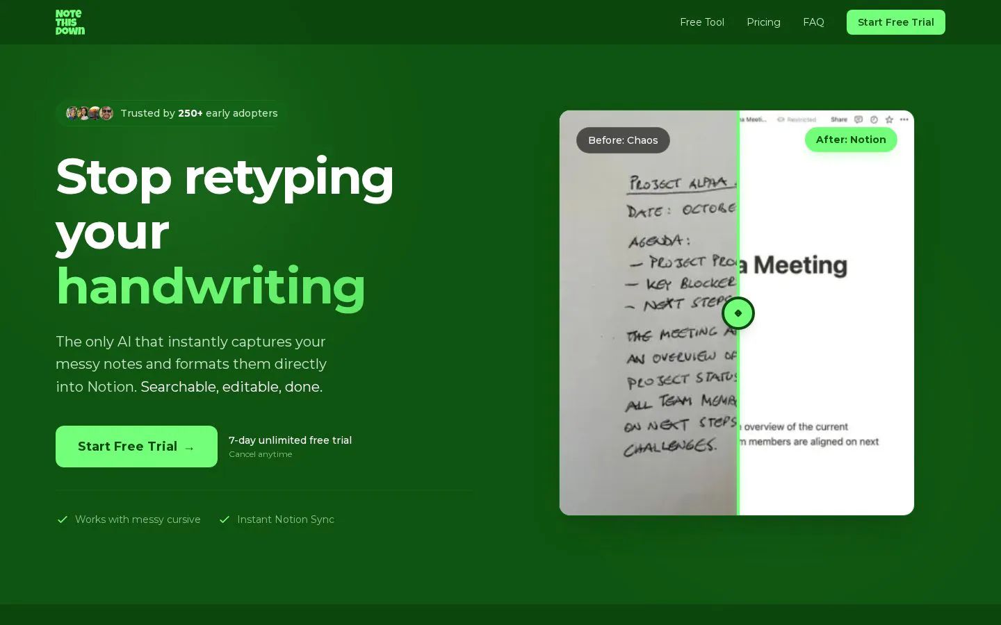 NoteThisDown website homepage