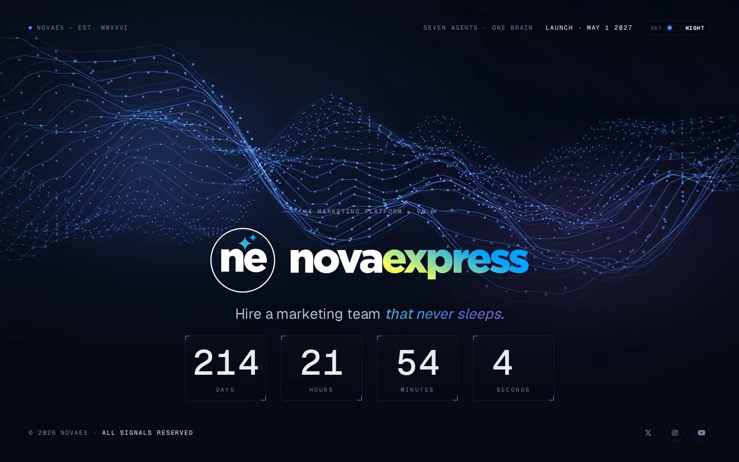 Nova Express website homepage