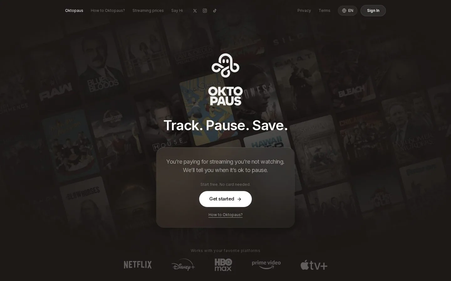 Oktopaus.app website homepage
