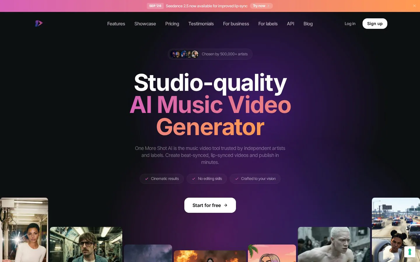 One More Shot AI website homepage