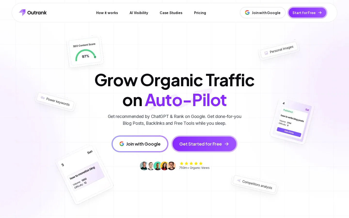 Outrank website homepage