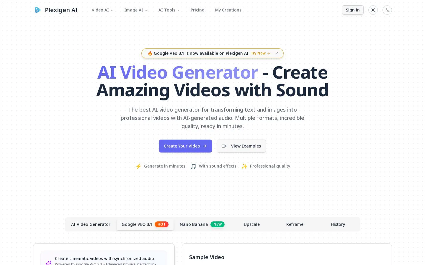 Plexigen AI website homepage